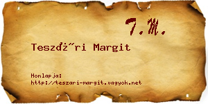 Teszári Margit névjegykártya